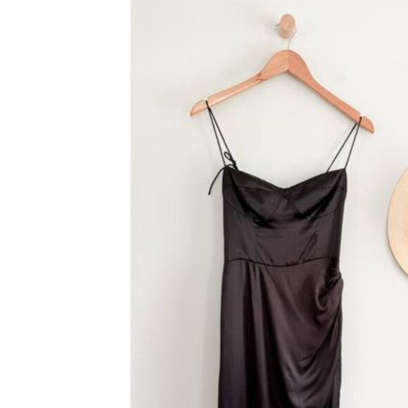 Reformation - Marguerite Silk Dress in Black - Size 6 - Picture 3 of 3